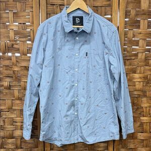 Men's Light Blue Bretzel Casual Button Down Shirt